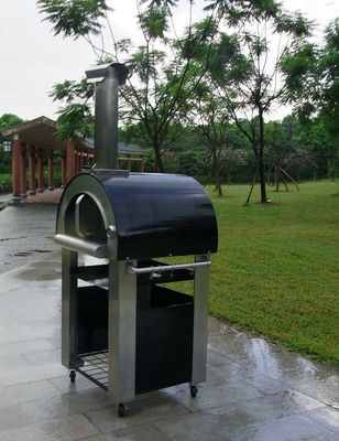 เตาอบพิซซ่าเตาไม้สแตนเลสทนการเผาไหม้ 750mm