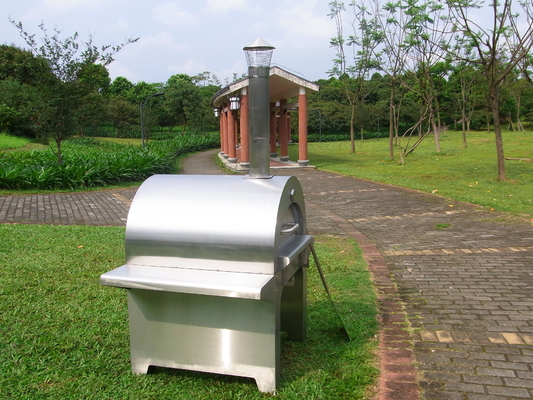 หนา 30 มม. เตาอบพิซซ่าเตาไม้สแตนเลสกลางแจ้งหนา 30 มม. 430 840mm